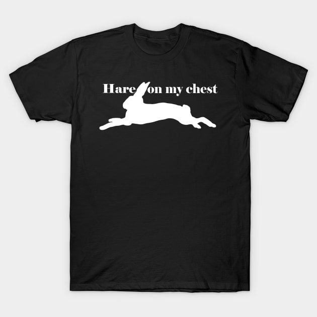 Hare on my chest T-Shirt by Cetaceous